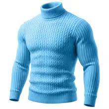 Men's Cable Knit Turtleneck Pullover Sweater Warm Soft Thermal Jumper Winter Fit Long Sleeve Sweaters for Cold Weather Knitwear - Image 4