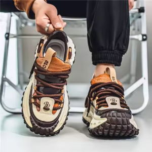 Trendy Dad Sneakers Thick Bottom Heightening Men's Casual Sports Shoes Spring Summer New Style Round Toe Low Top EVA Insole