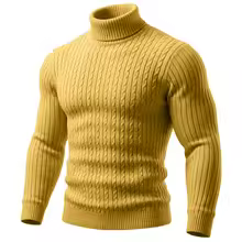 Men's Cable Knit Turtleneck Pullover Sweater Warm Soft Thermal Jumper Winter Fit Long Sleeve Sweaters for Cold Weather Knitwear - Image 3